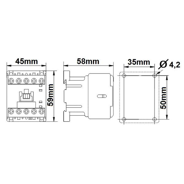 Contactor 3-pole, CUBICO Mini, 4kW, 9A, 1NC, 230VAC image 2