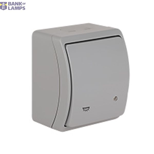 VW-6L Koala Single Push Button - Light with illumination surface mounted IP44 gray VW 156-53 image 1