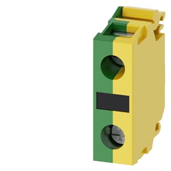 Support terminal, green/yellow, screw terminal, for front plate mounting image 1