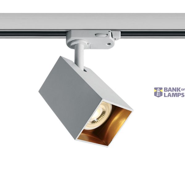 WHITE GU10 10W TRACK SPOT DARK LIGHT SQUARE image 1