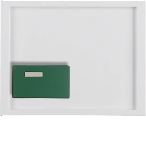 Central part with green switch, Berker K.1, white, gloss image 1