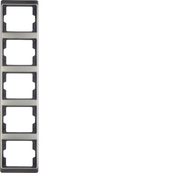 Frame 5gang vertical Arsys stainless steel image 1