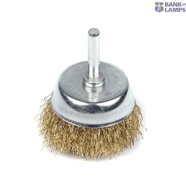Cup brush for drill  1/4",50mm (crimped wire) image 1