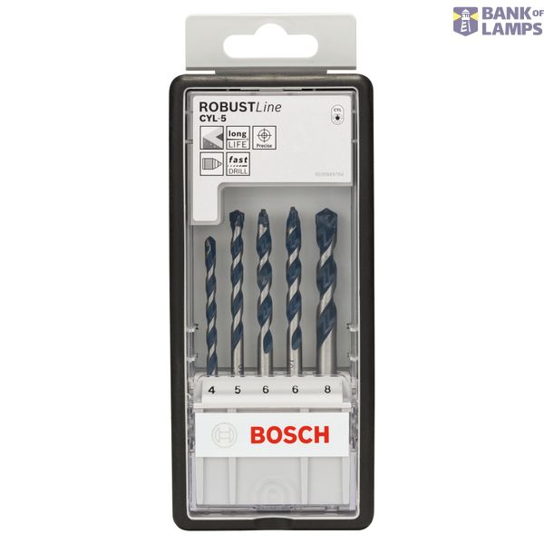 5-piece Robust Line CYL-5 concrete drill bit set 4; 5; 6; 6; 8 mm image 2