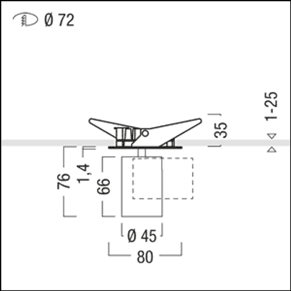 SUP2 M R72 LED550-940 SP 600MA WH WH - LED ceiling-recessed luminaire image 2