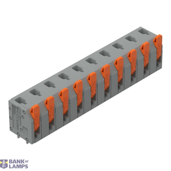 2601-3310 PCB terminal block; lever; 1.5 mm²; Pin spacing 7.5 mm; 10-pole; Push-in CAGE CLAMP®; 1,50 mm²; gray image 1