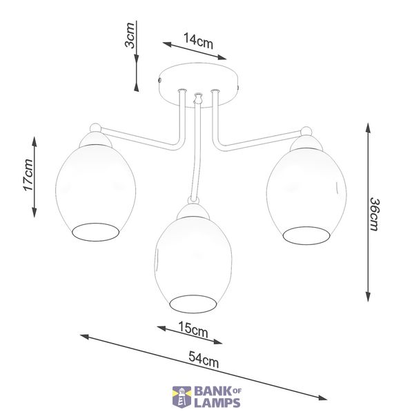 FILLAN 3 BLACK CHANDELIER E27 3X60 IP20 image 10