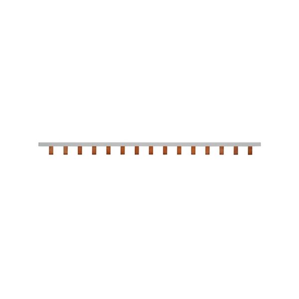 BUSBAR, low voltage, 100 A, AC 600 V, DC 1000 V, 15 x 16 x 272 mm, 15P, UL image 1