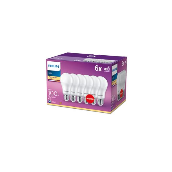 LED bulb A60 13W=100W E27 2700K 1521lm opal NonDim (Pack of 6) image 2