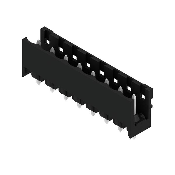 PCB plug-in connector, male header, open side, THT/THR solder connection, 5.08 mm, Number of poles: 8, 180°, Solder pin length (l): 3.2 mm, tinned, black, Box image 5