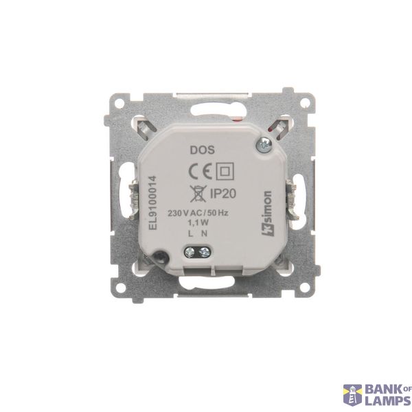 Double intermediate switch with indicator LED light, 10AX, matt aluminum image 1