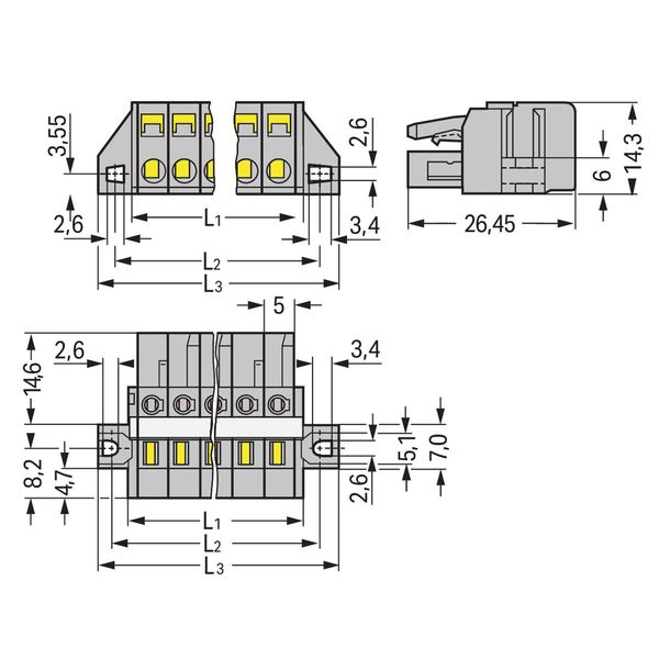 1-conductor female connector CAGE CLAMP® 2.5 mm² gray image 3
