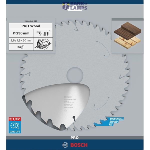 Optiline Wood circular saw blade 230 x 30 x 2,8 mm, 24 image 2