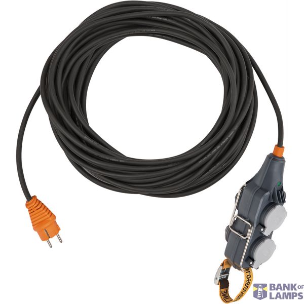 professionalLINE Powerblock with Extension Lead IP54, 4-way 15m black H07RN-F3G1,5 *FR* image 1