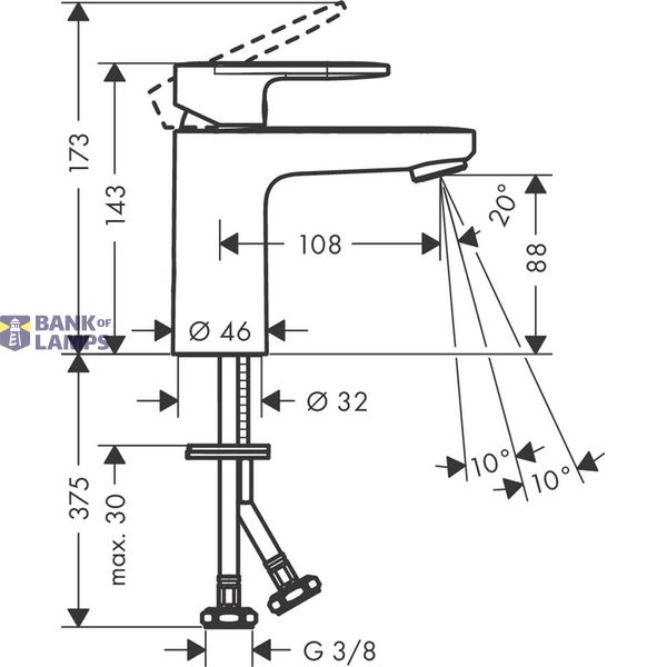 Vernis Blend 100 sink mixer, matte black image 1