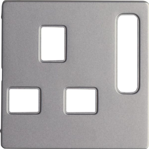 Central part for British standard drawer, Berker Q.x, aluminum velvet lacquer. image 1