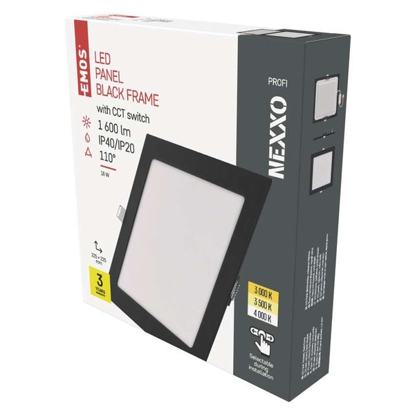 LED recessed luminaire NEXXO, square, silver, 18W, with change CCT image 1