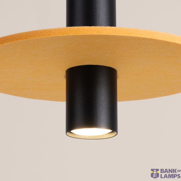 Pendant lamp PELTA 1 black/yellow image 3