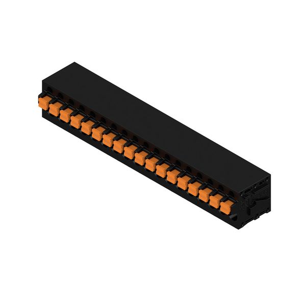 Printed circuit board terminals, 5.08 mm, Number of poles: 18, 90°, Solder pin length (l): 3.5 mm, tinned, black, PUSH IN with actuator, Clamping range, max. : 2.5 mm², Box image 4