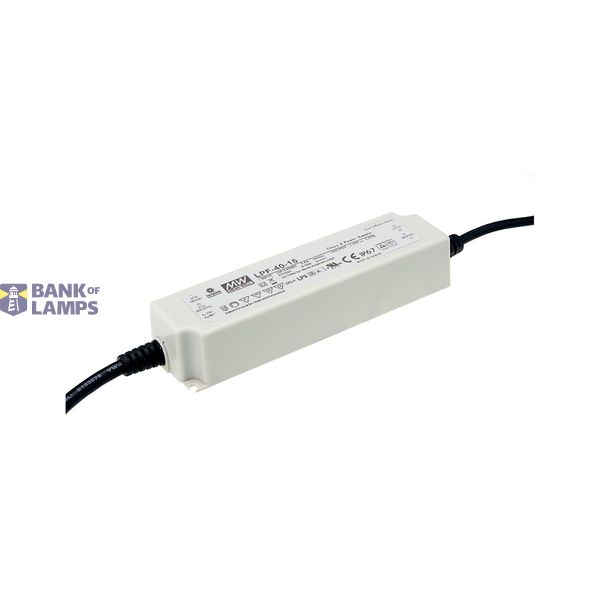 LPF-40D-36 Led driver, IP67 40W, 36V, 1.12A CV+CC dimmable, MEAN WELL image 1