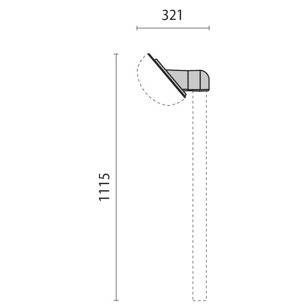 CHIP CORNER BRACKET 42MM MAST BLACK image 3