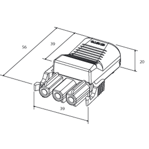 Coupler 3-p socket, str-rel, blue image 6