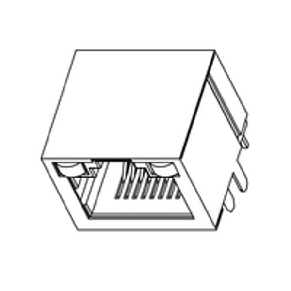 PCB plug-in connector, RJ45 jacks, THT/THR solder connection, 90°, Latch option: top, LED: Yes, green, yellow, Number of poles: 8, Tape image 1