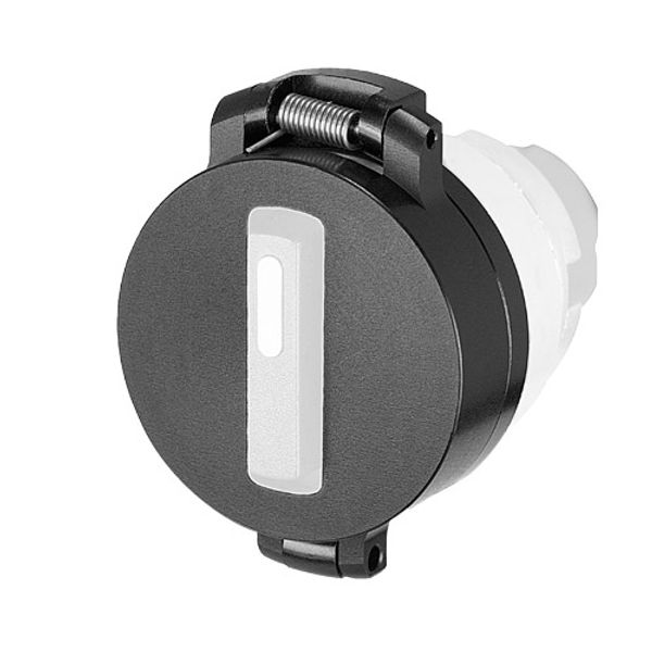 Protective cover for selector switch with lock, flush-mount, black image 1
