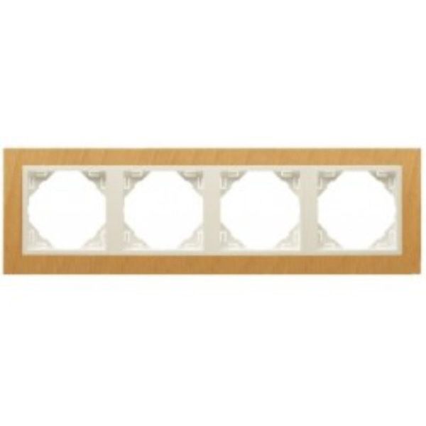 FOUR-GANG FRAME BEECH/PEARL image 1