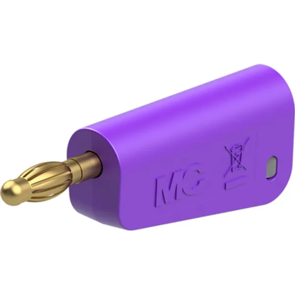4 mm plug, solder connection, 1.0 mm², purple, 64.1039-26 image 1