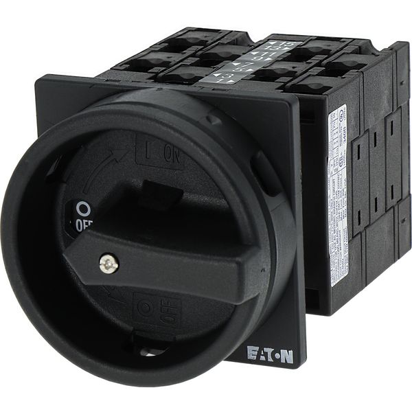 T3-4-15682/EA/SVB-SW Main switch, T3, 32 A, flush mounting, 4 contact unit(s), 6 pole, 1 N/O, 1 N/C, STOP function, With black rotary handle and locking ring, Lockable in image 10
