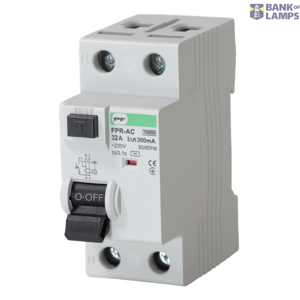 Residual current circuit breaker FPR-AC 2P 32A 0,3A AC-type image 1