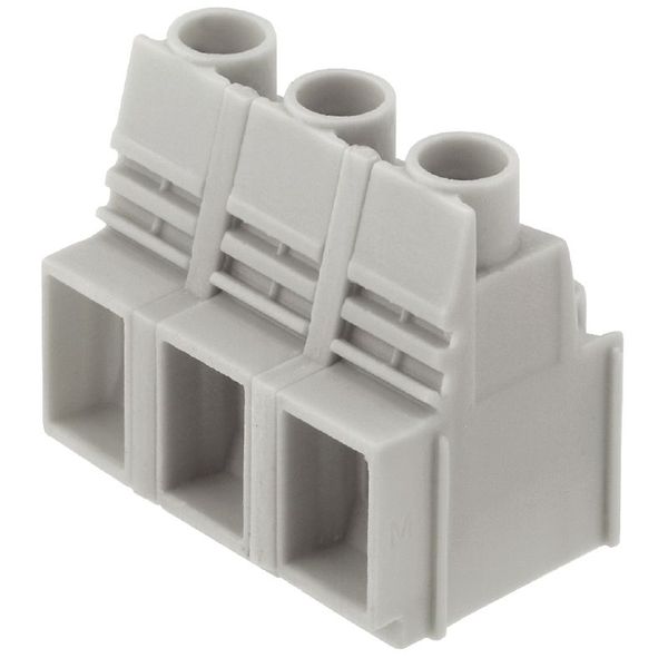 Printed circuit board terminals, 12.70 mm, Number of poles: 4, 90°, Solder pin length (l): 5 mm, tinned, Pebble grey, Clamping yoke connection, Clamping range, max. : 16 mm², Box image 1