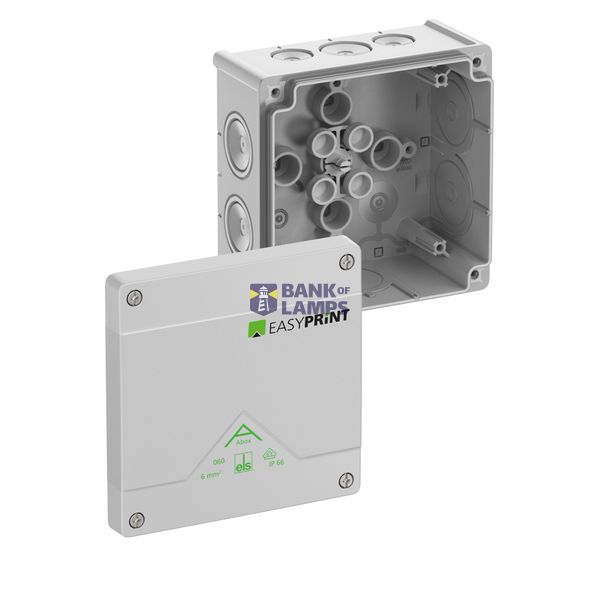 Junction box, Type of protection IP66, max. 6², Impact strength IK07, Protection class II, Ui 1000V AC, Ui 1000V DC, DLG, VDE, Halogen free Abox 060-L EasyPrint image 1