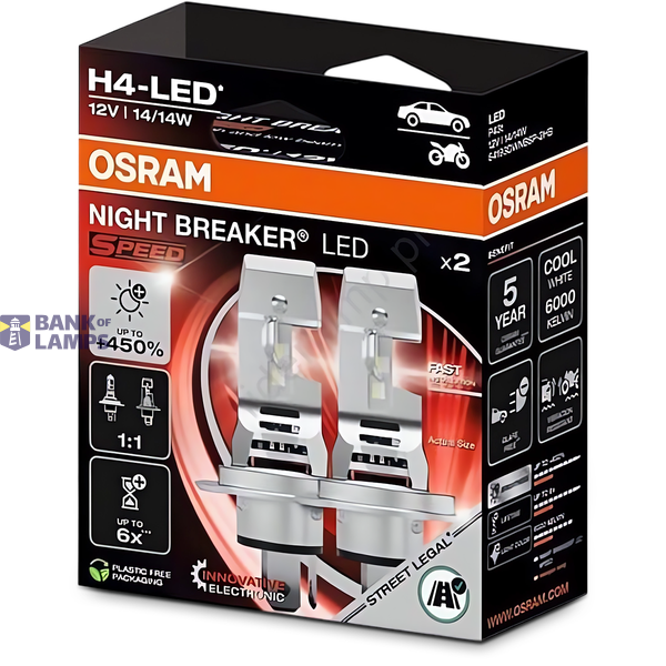 LED Car Bulb Night Breaker LED Speed H4 6000K image 2