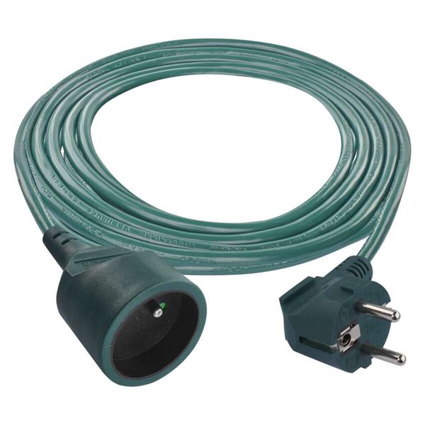 Extension cable 2 m / 1 socket / green / PVC / 1 mm2 image 1