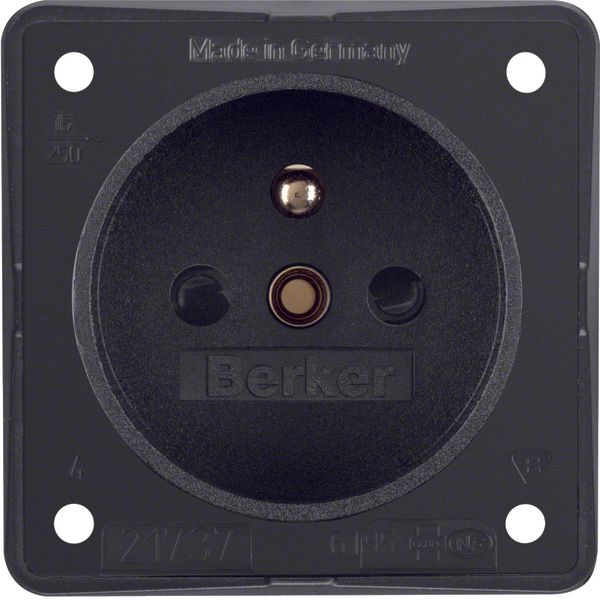 sock. outl. w. earth.pin FR/BE, cont. prot., screw term, Int. ins., an image 1