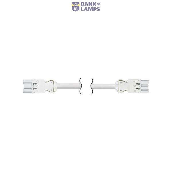 Connection cord 3x2.5mm male and female 3-pole connectors, Wieland system; white; 1 m image 1