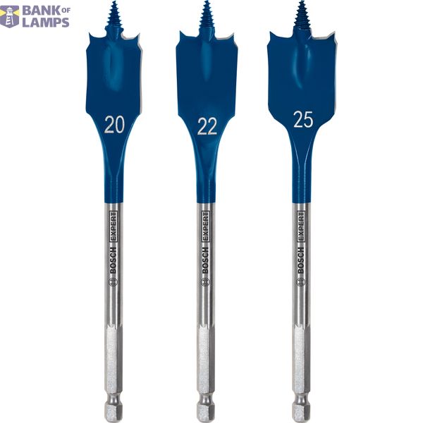 EXPERT Self Cut Speed Spade Drill Bit Set 2/22/25 mm 3-pc image 1
