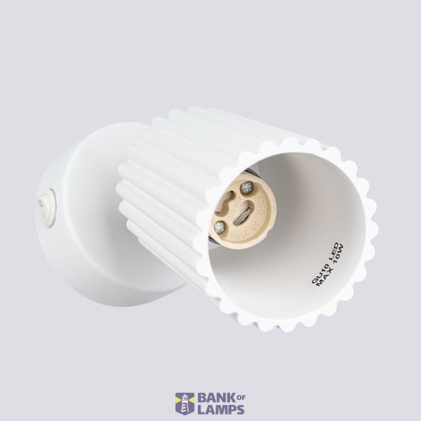 Elegant KARBON white wall lamp, adjustable arm, switch on the rosette image 4