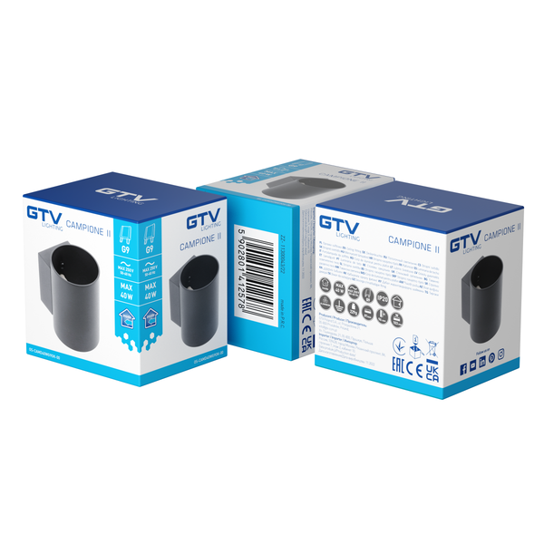 Wall luminaire CAMPIONE II, G9, IP20, max. 40 W, IP20, round, black image 3