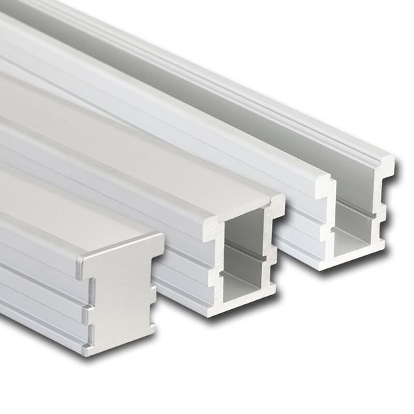 Step-on aluminum profile BV, 26x26 mm, matte diffuser, complete, 1 m image 1
