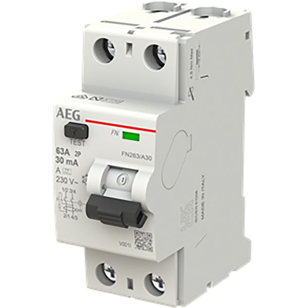 Residual current circuit breaker 2P. 63A 30 mA, A type image 1