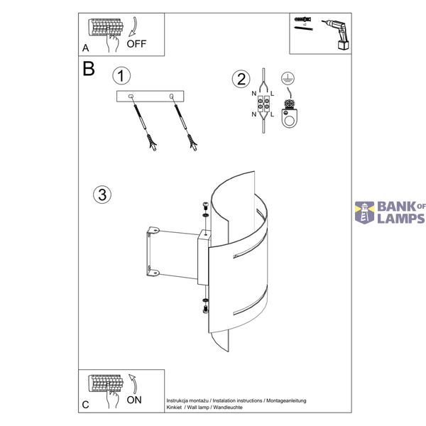 HESTIA WALL LAMP BLACK G9 1X40W IP20 image 6