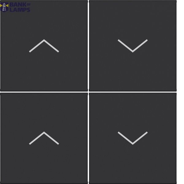 KNX pushbutton cover, 4-way, high/low, A.x/C.x, matte night black image 1