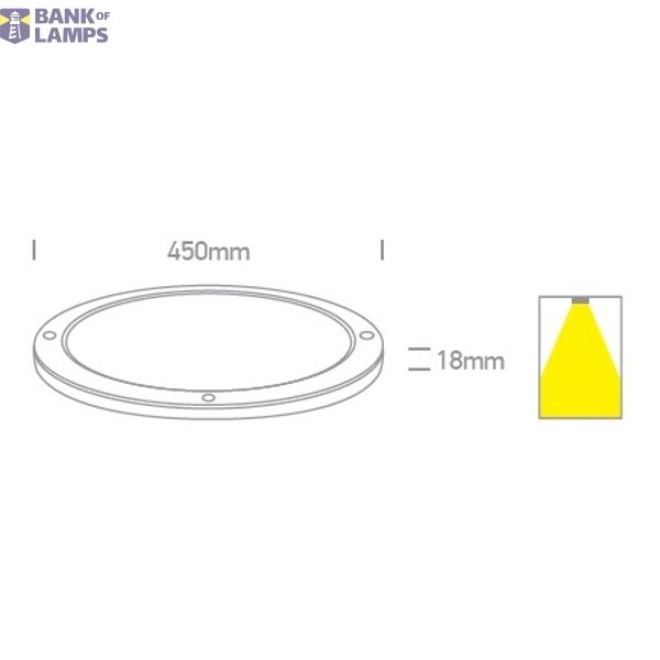 WHITE PLAFO 38W WW IP40 230V image 2