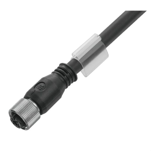 Sensor/actuator line, One end without connector, M12, Number of poles : 8, 3 m, Female socket, straight, Shielded: Yes, LED: No, Sheath material: PUR, Halogen: No image 1