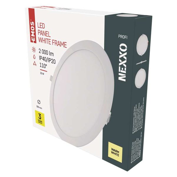 LED recessed luminaire NEXXO, round, white, 25W, warm white image 1