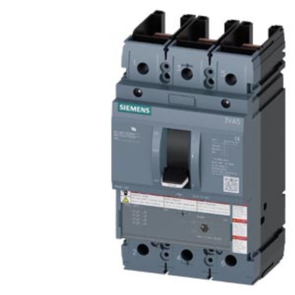 Circuit breaker 3VA5 UL Frame 250 3-pole, starter protection TM120M, AM, In=250A Without overload protection image 1