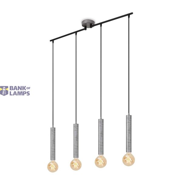 pendant light, antique silver/black, 4xE27/max.60W image 1